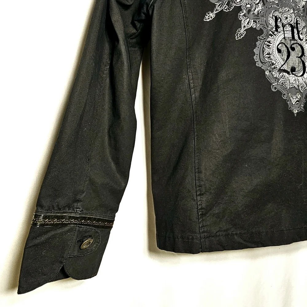 rnt23 Ron Tomson Urban Outdoor Wear Mens Y2K 90's Black Denim Jacket XXL - Picture 9 of 16